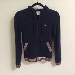 Lacoste Hooded Zippered Sweater